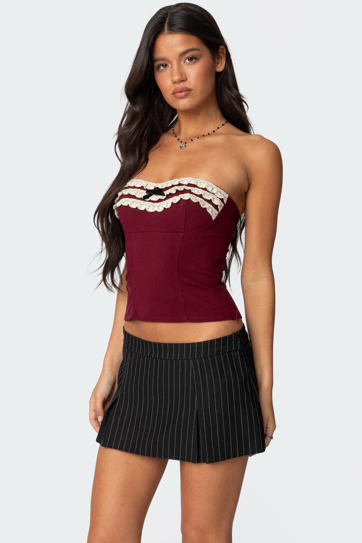 Eyelet Ruffle Strapless Top - Image 3