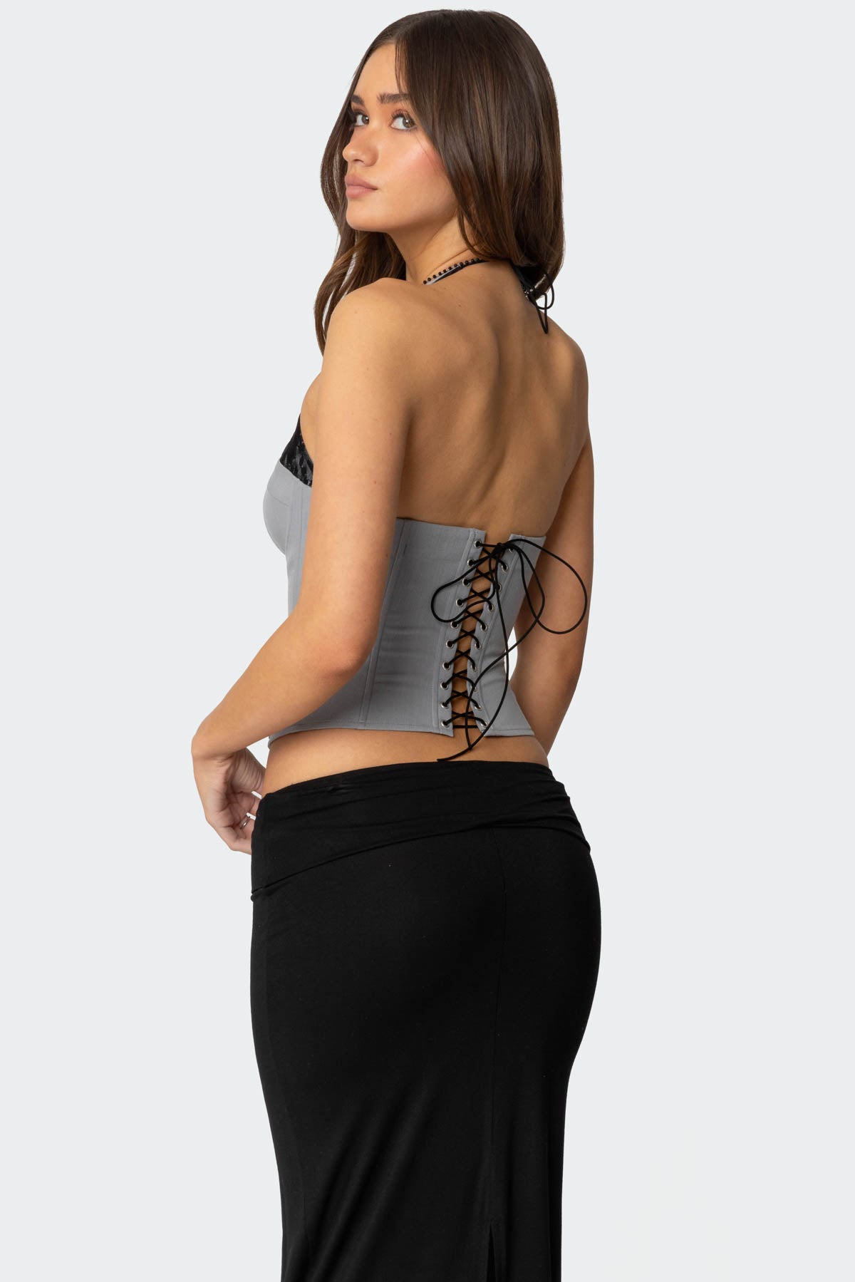 Jara Layered Lace Halter Corset - Image 3