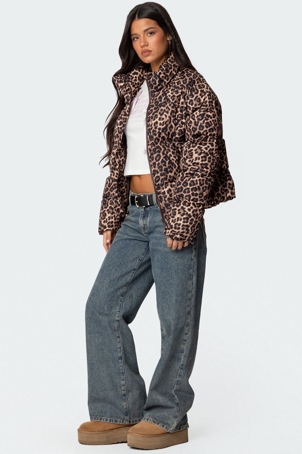 Dalya Leopard Printed Puffer Jacket - Image 4
