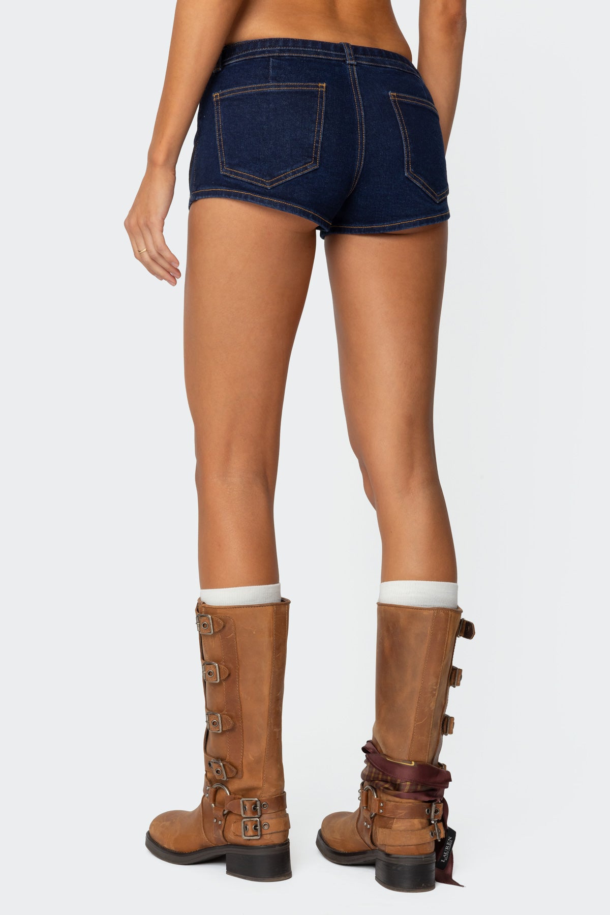 Ciel Low Rise Denim Micro Shorts - Image 4