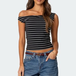 Keryn Striped Asymmetric Top