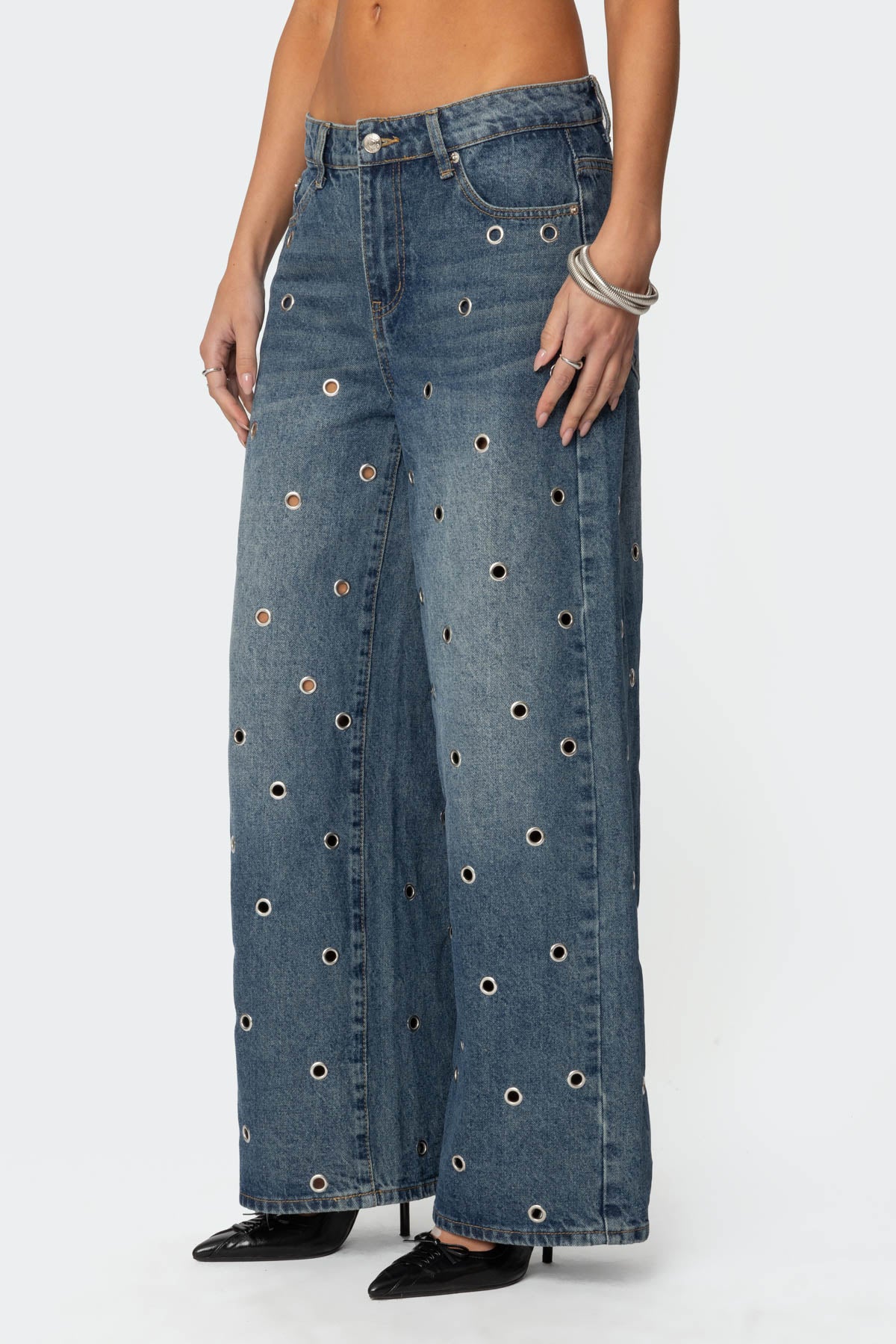 Jainie Grommet Low Rise Jeans - Image 4