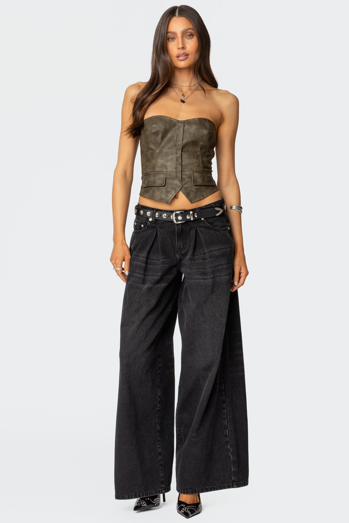 Maysen Faux Leather Corset - Image 2