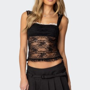 Essie Peekaboo Sheer Lace Top