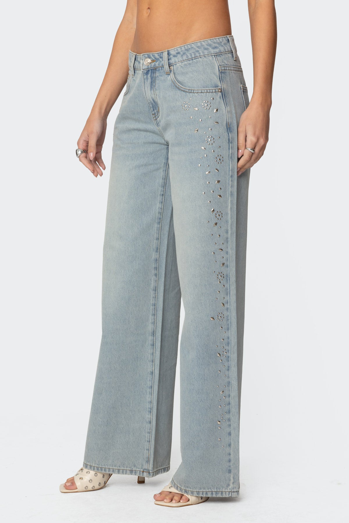 Everly Studded Low Rise Jeans - Image 4