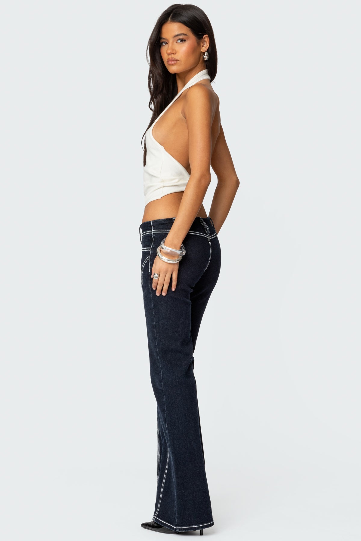 Twister Backless Knit Halter Top - Image 2