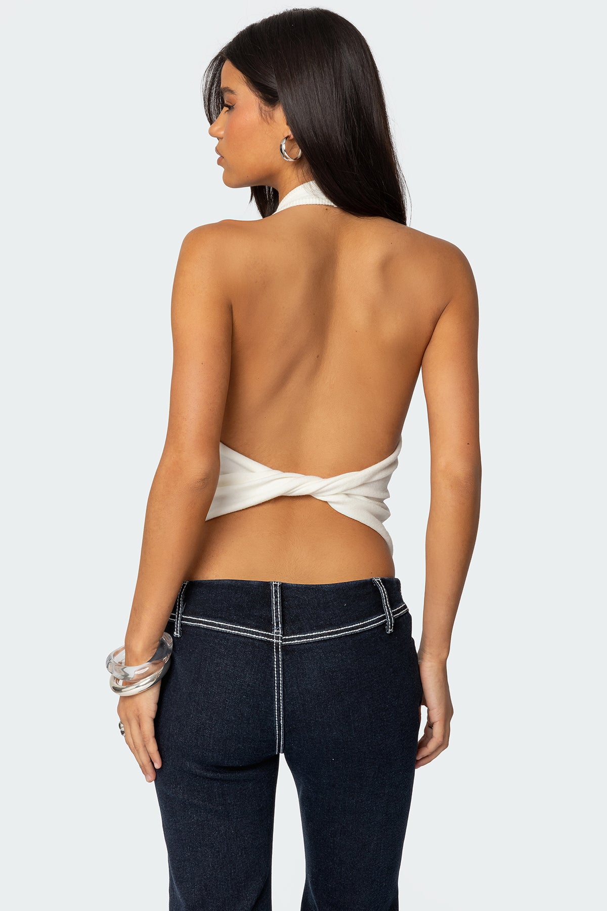 Twister Backless Knit Halter Top - Image 5