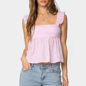 Jenson Backless Gingham Top