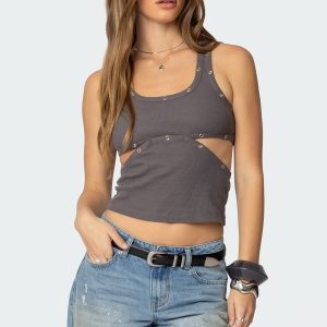 Imogen Cut Out Ribbed Tank Top