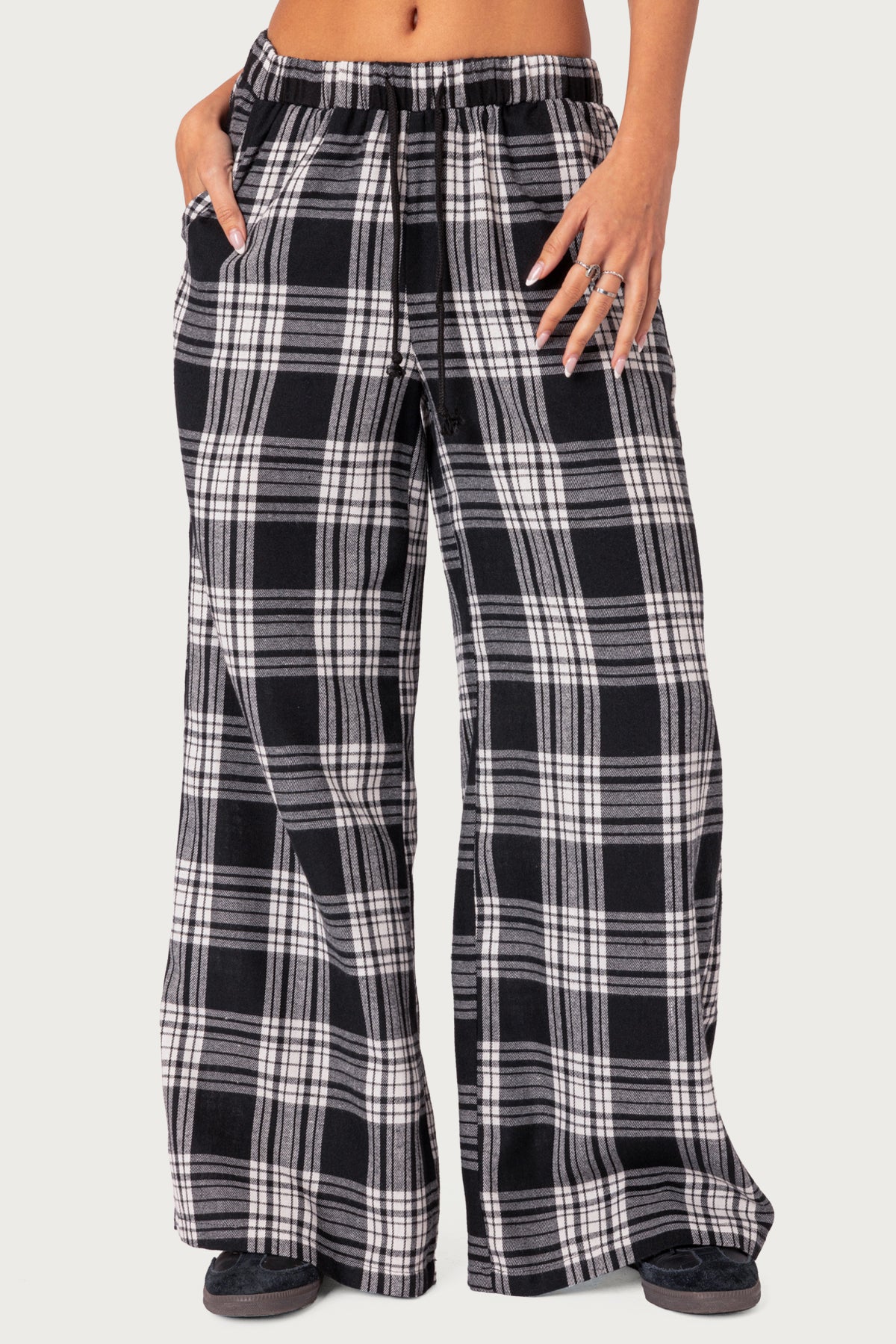 Lounge Around Plaid Wide Leg Pants - Image 2