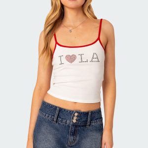 La Lover Rhinestone Tank Top