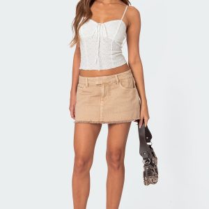 Charli Frayed Denim Mini Skirt