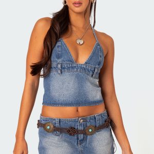 Wanona Denim Halter Top