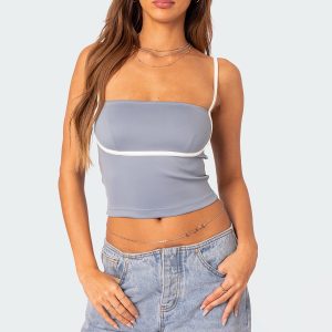 Yang Contrast Strap Tank Top