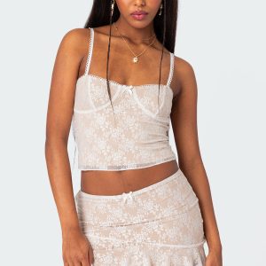 Maria Lace Cupped Tank Top