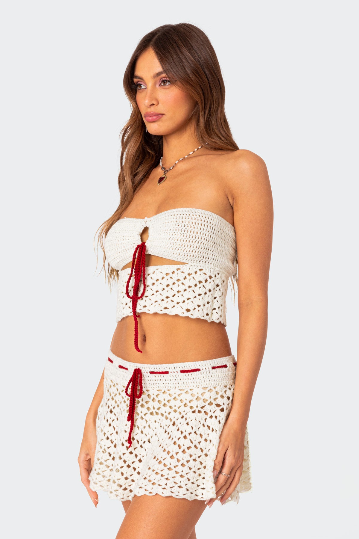 Jaslene Strapless Crochet Top - Image 4