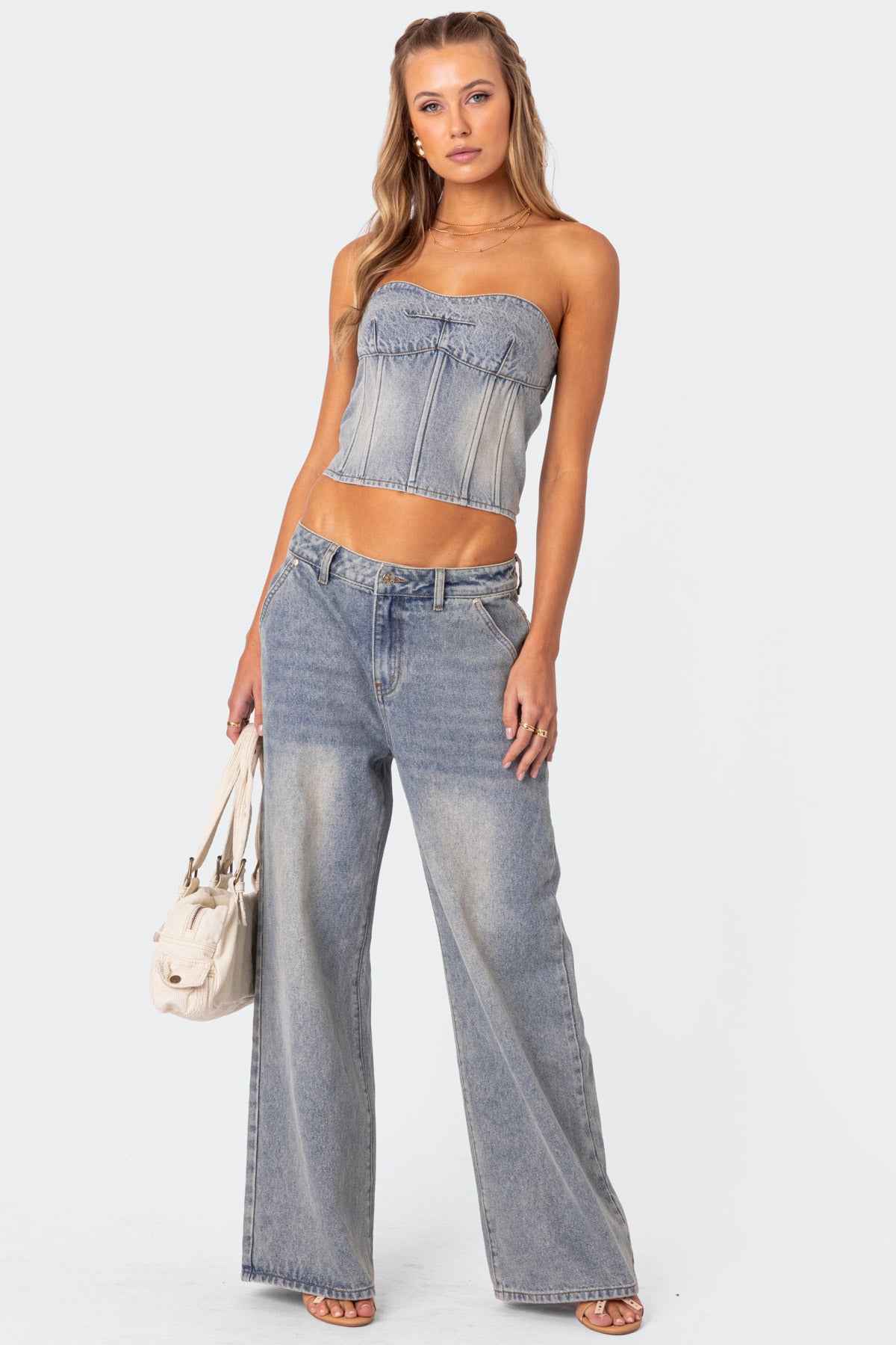 Myla Washed Denim Corset - Image 4