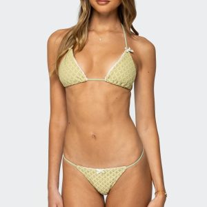 Anna Textured Triangle Bikini Top