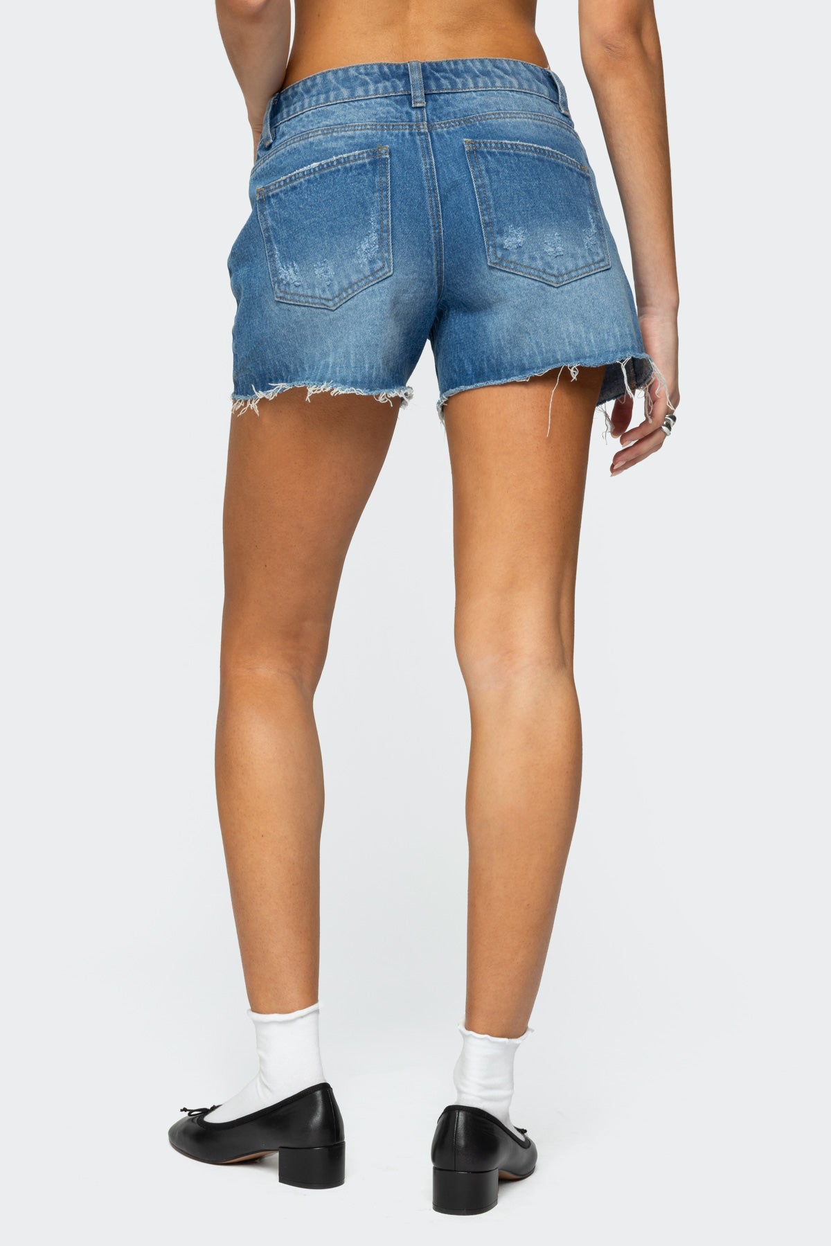 Scottie Low Rise Denim Shorts - Image 4