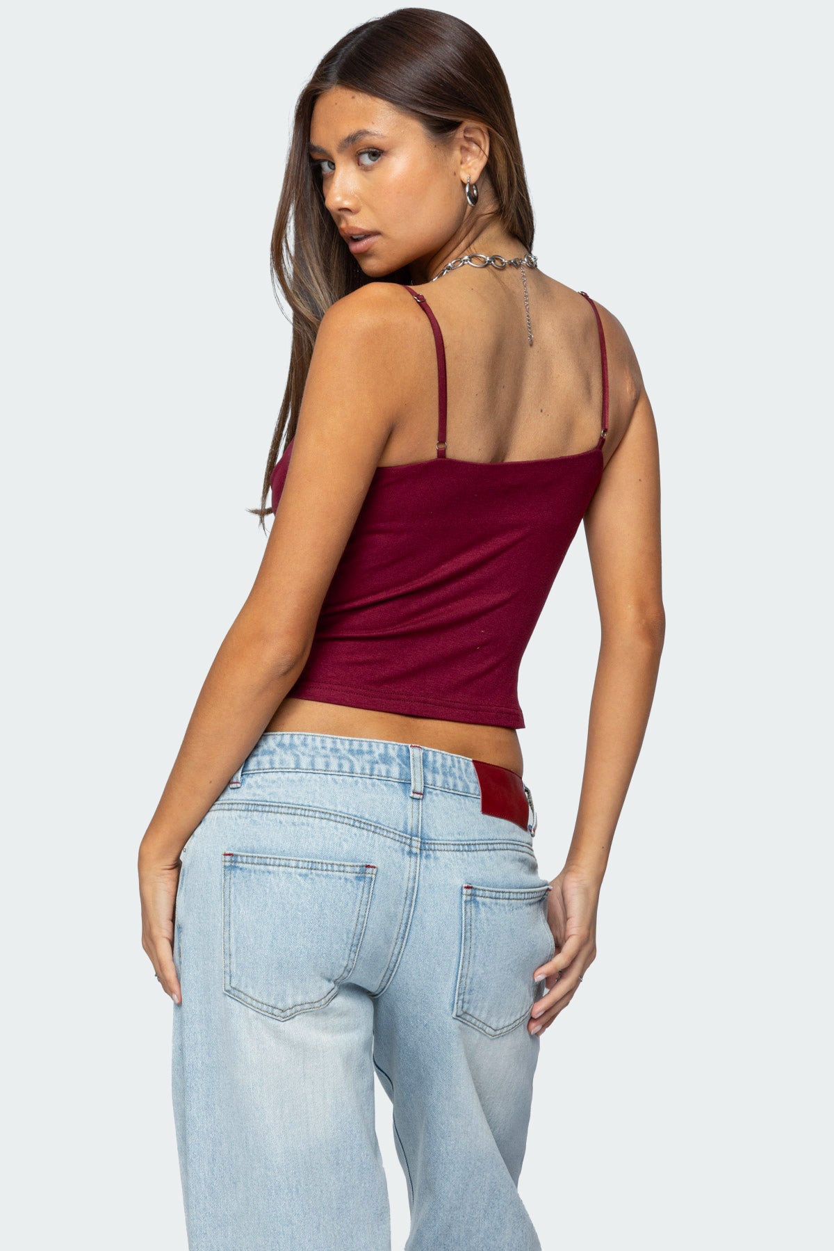 Layered Bra Cowl Neck Top - Image 5