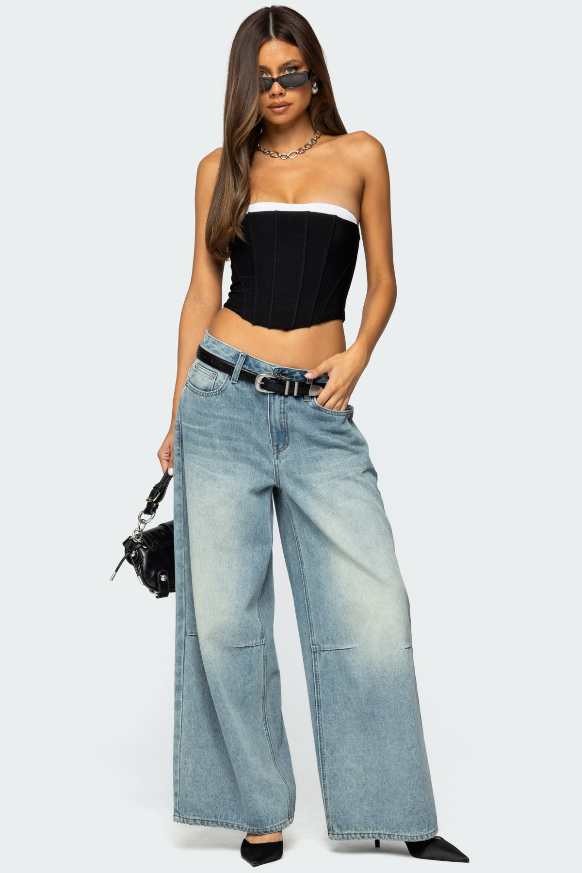 Ryla Contrast Layered Mesh Corset - Image 2