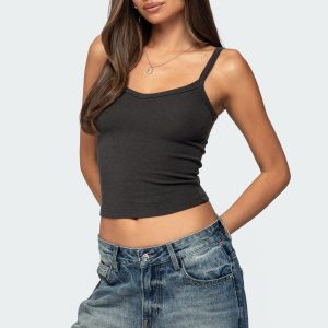 Aspyn V Neck Ribbed Tank Top
