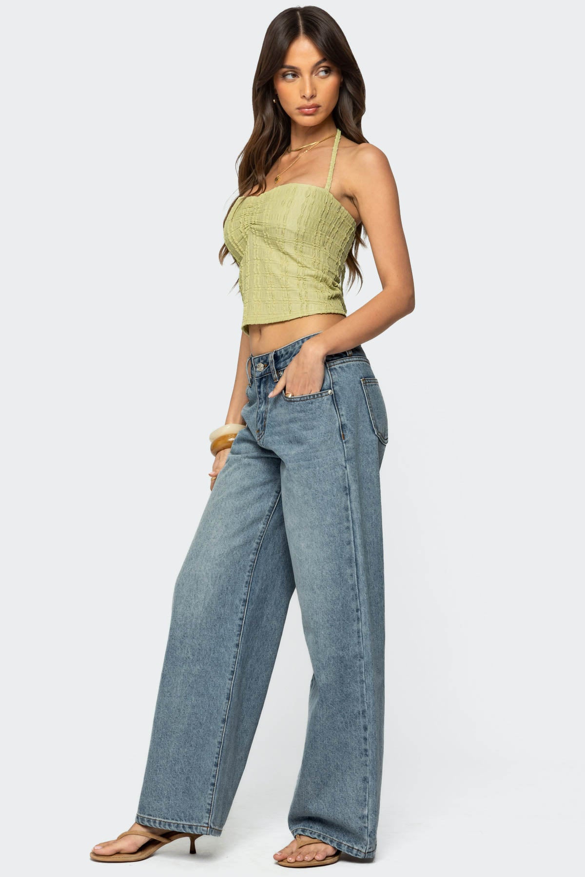 Galya Textured Halter Top - Image 3