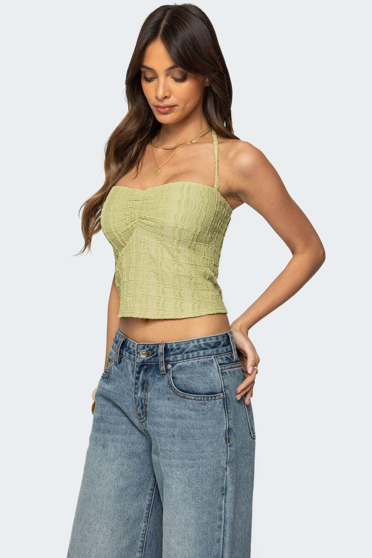 Galya Textured Halter Top - Image 4