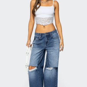 Xenia Distressed Low Rise Jeans