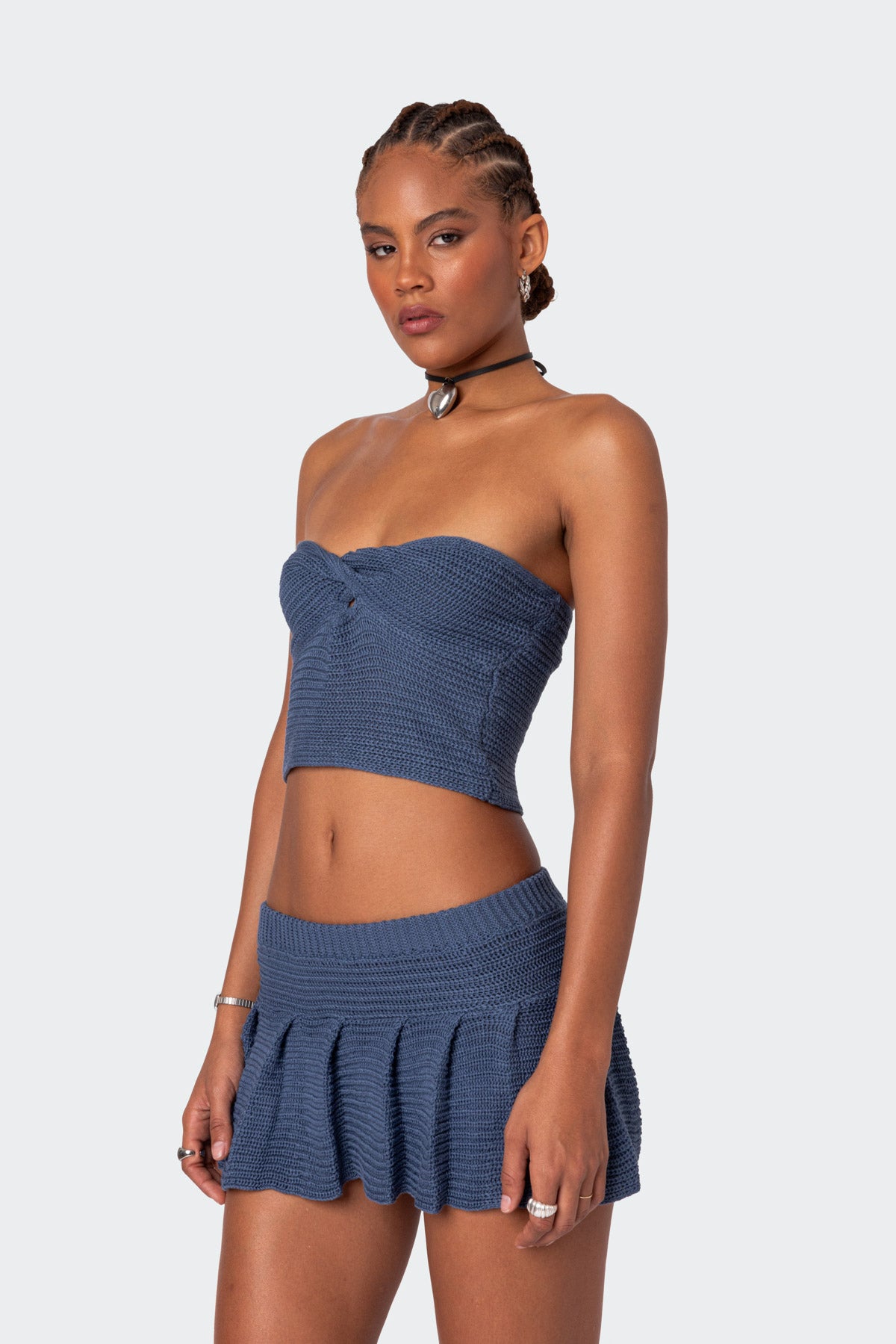 Kiera Twist Front Knit Tube Top - Image 3