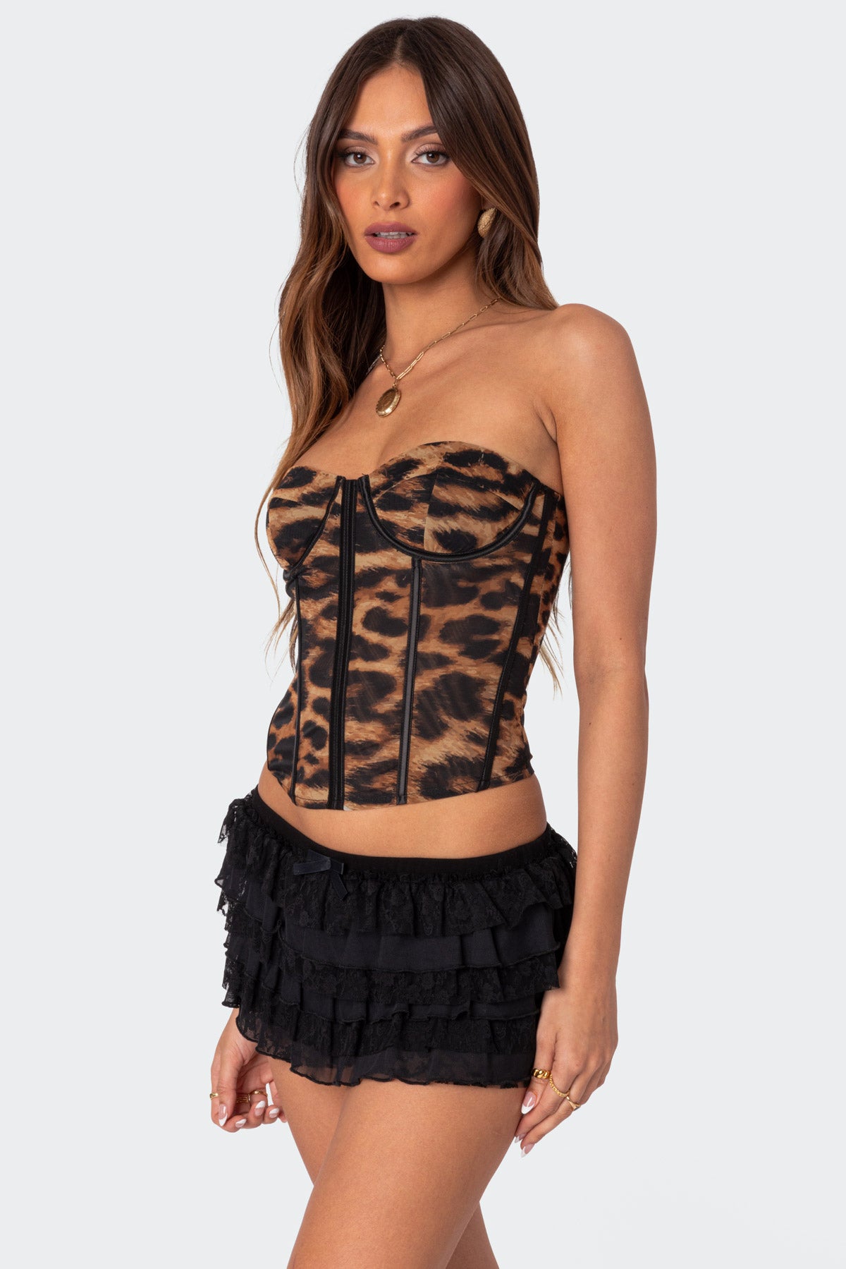 Lennox Leopard Print Mesh Corset - Image 3