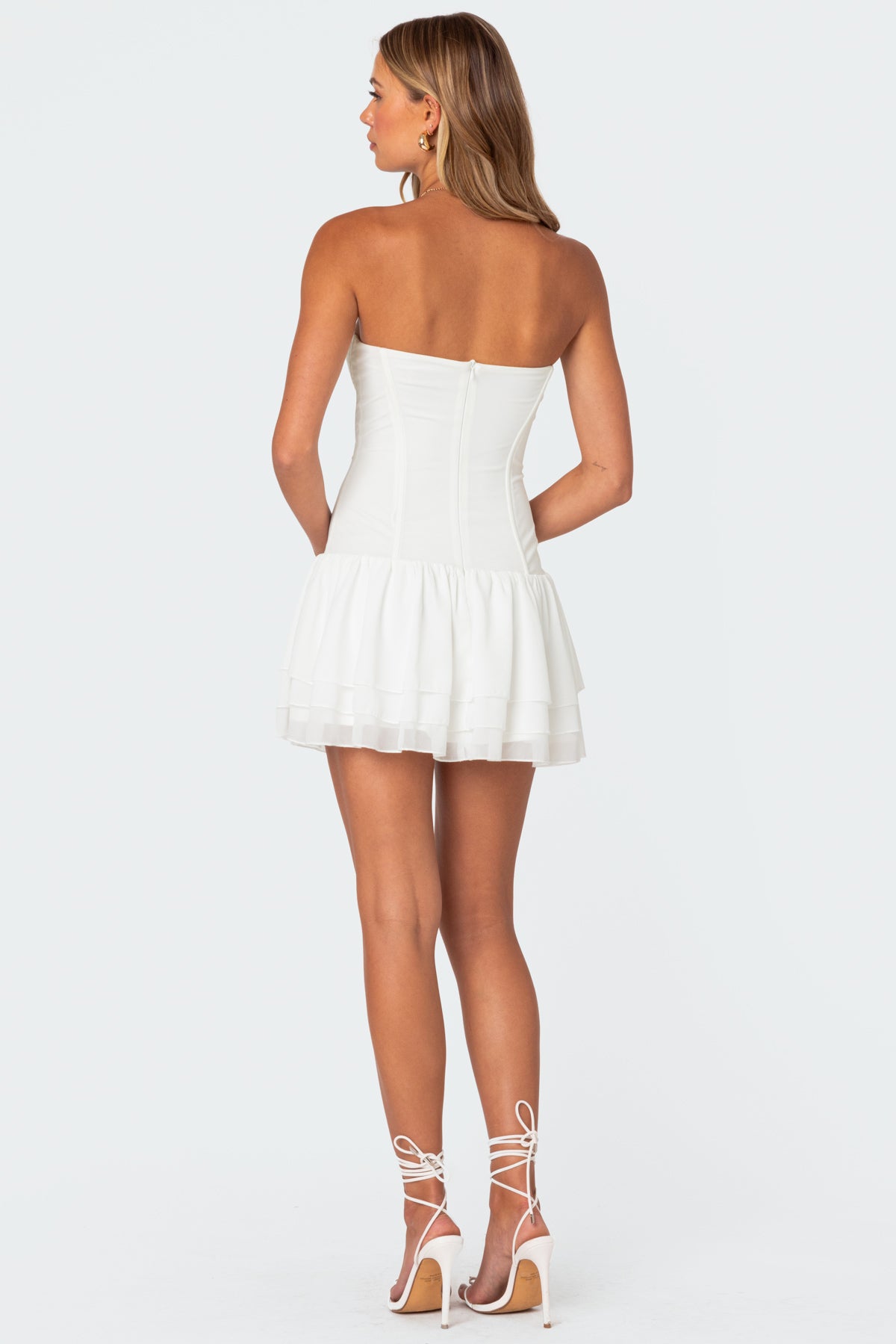Mesh & Chiffon Corset Mini Dress - Image 4