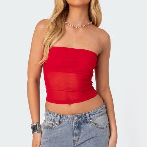 Celestia Sheer Mesh Tube Top