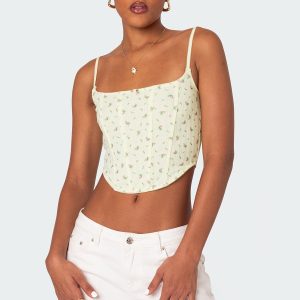 Rosey Printed Pointelle Corset