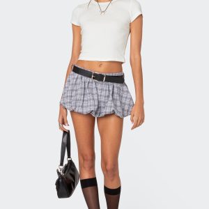 Plaid Bubble Micro Skort