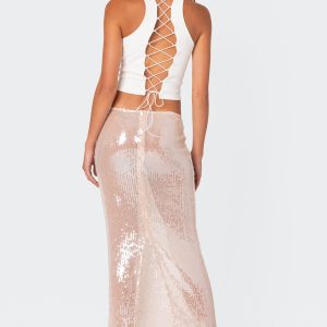 Koko Ribbed Lace Up Tank Top