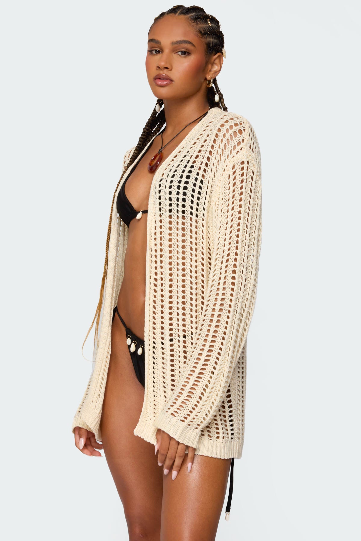 Darcee Oversized Crochet Cardigan - Image 3