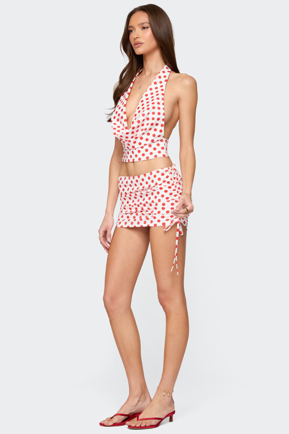 Zoe Polka Dot Cowl Neck Top - Image 4