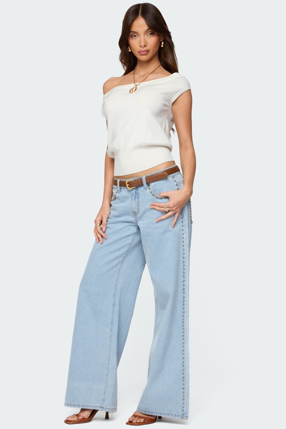 Stassie Studded Low Rise Jeans - Image 3