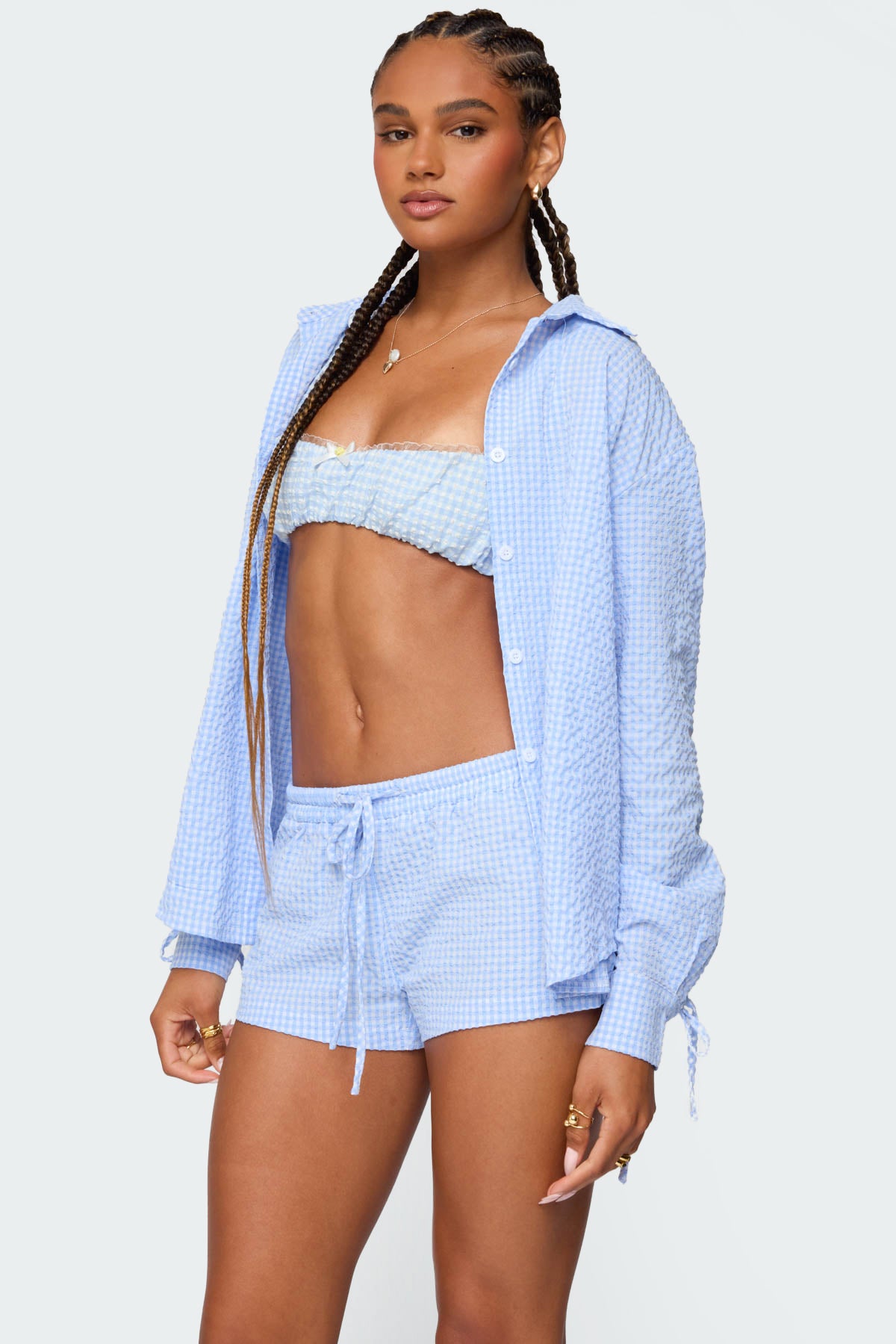 Lira Textured Gingham Button Up Shirt - Image 3