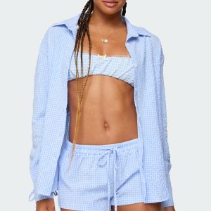 Lira Textured Gingham Button Up Shirt