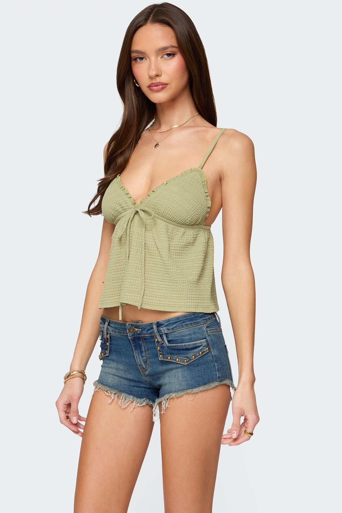 Brianne Textured Babydoll Tank Top - Image 3