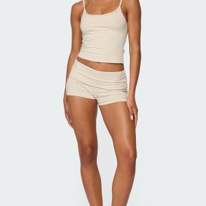 Kodi Striped Fold Over Shorts