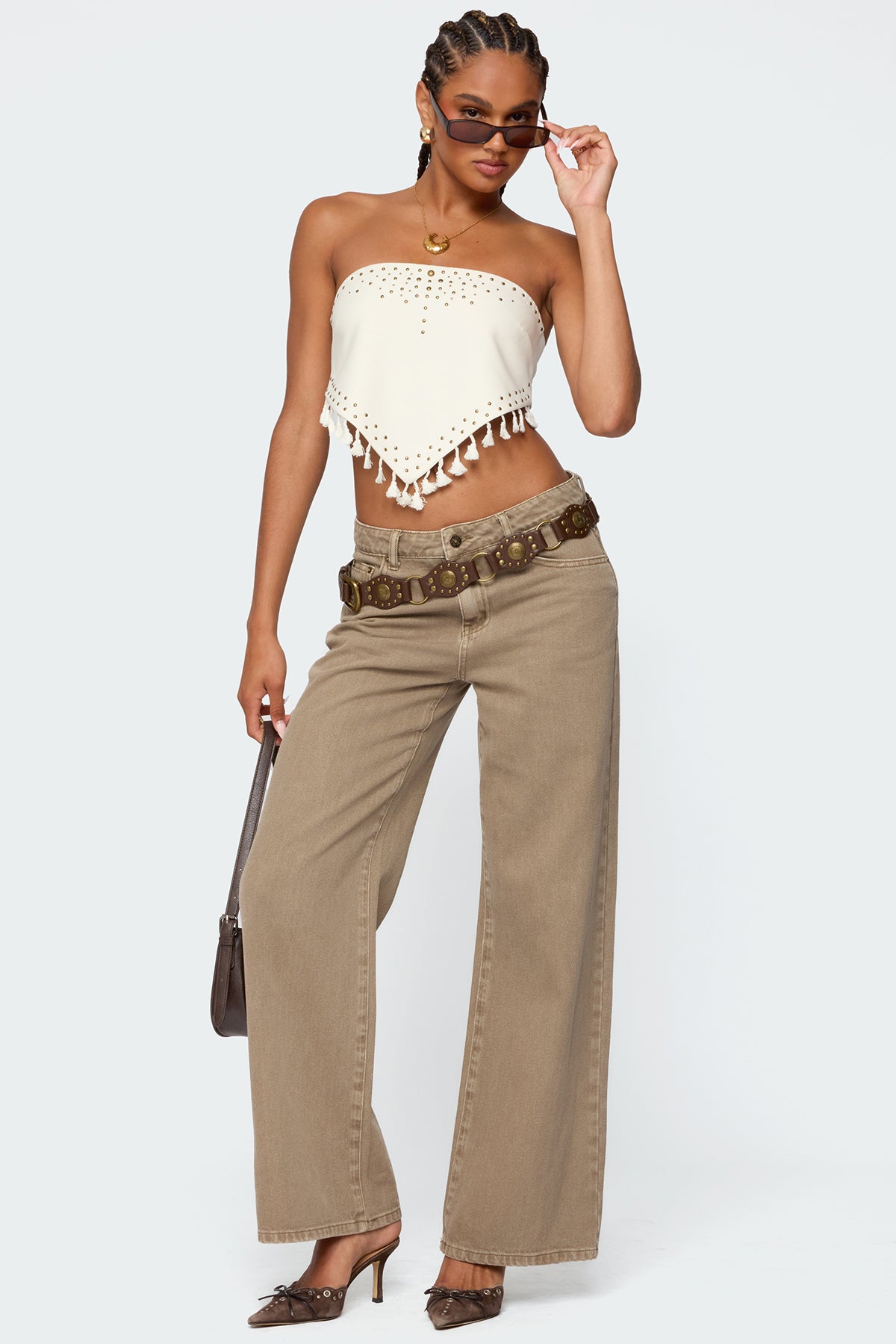 Stud & Tassel Handkerchief Top - Image 2