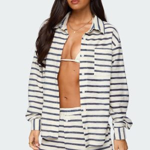 Collins Oversized Striped Button Up Shirt