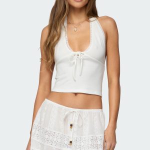 Greer Tie Front Halter Top