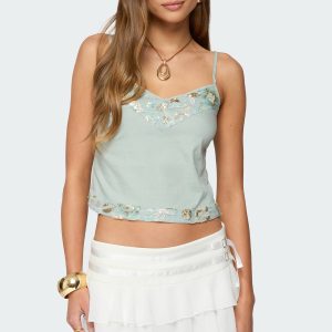 Sequin & Bead Woven Tank Top