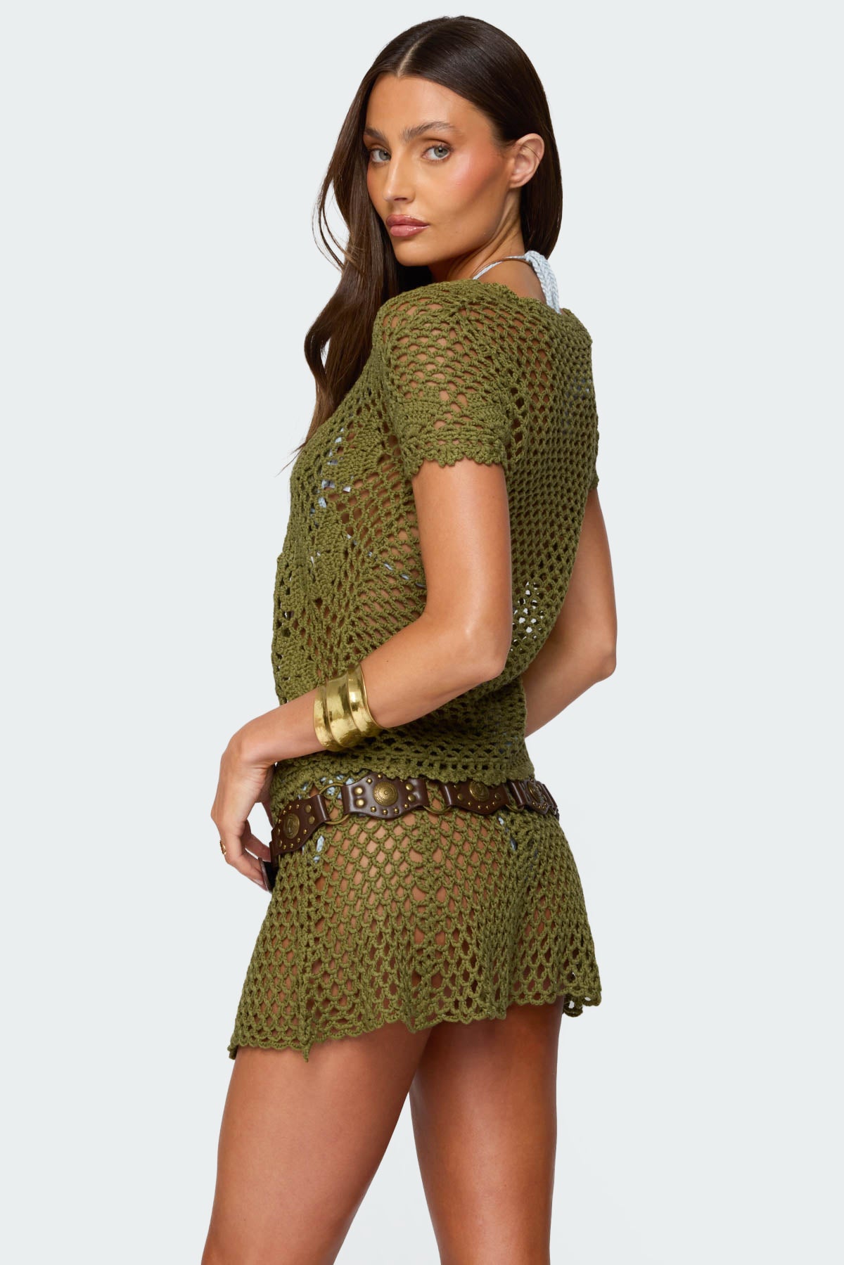 Mabelle Crochet Split Front Top - Image 5