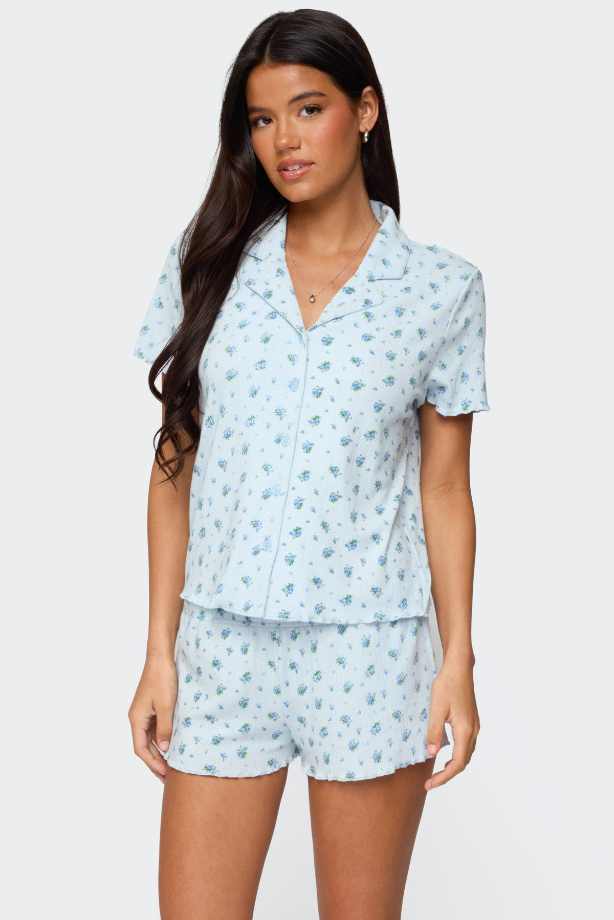 Camden Floral Pointelle Button Up Shirt - Image 3