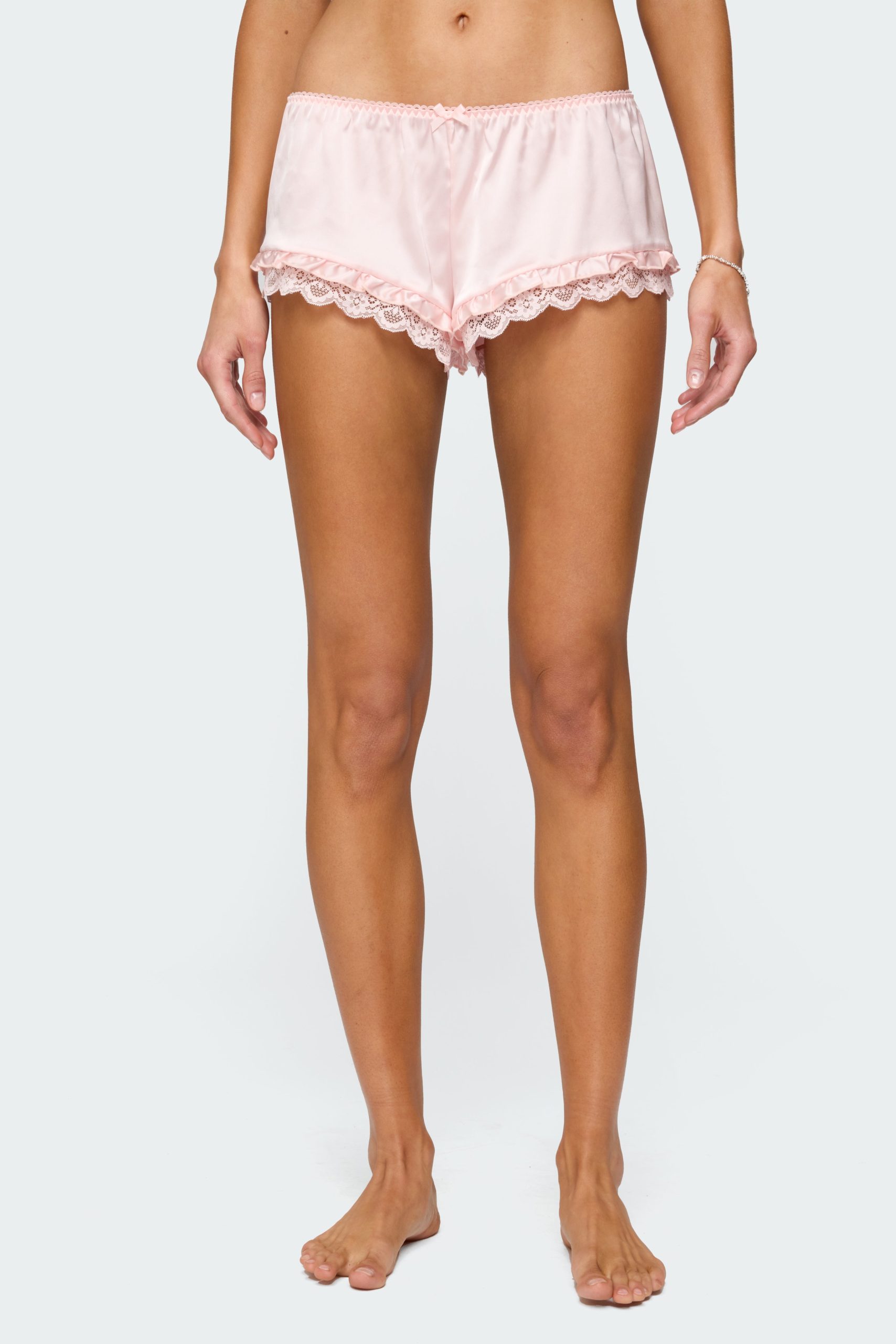 Clair Ruffle Lacey Satin Effect Shorts - Image 2